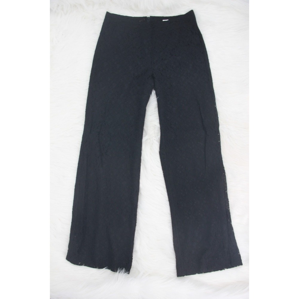 Ballinger Gold Womens Black Lace Overlay High Waisted Lined Formal Pants 8 #1067